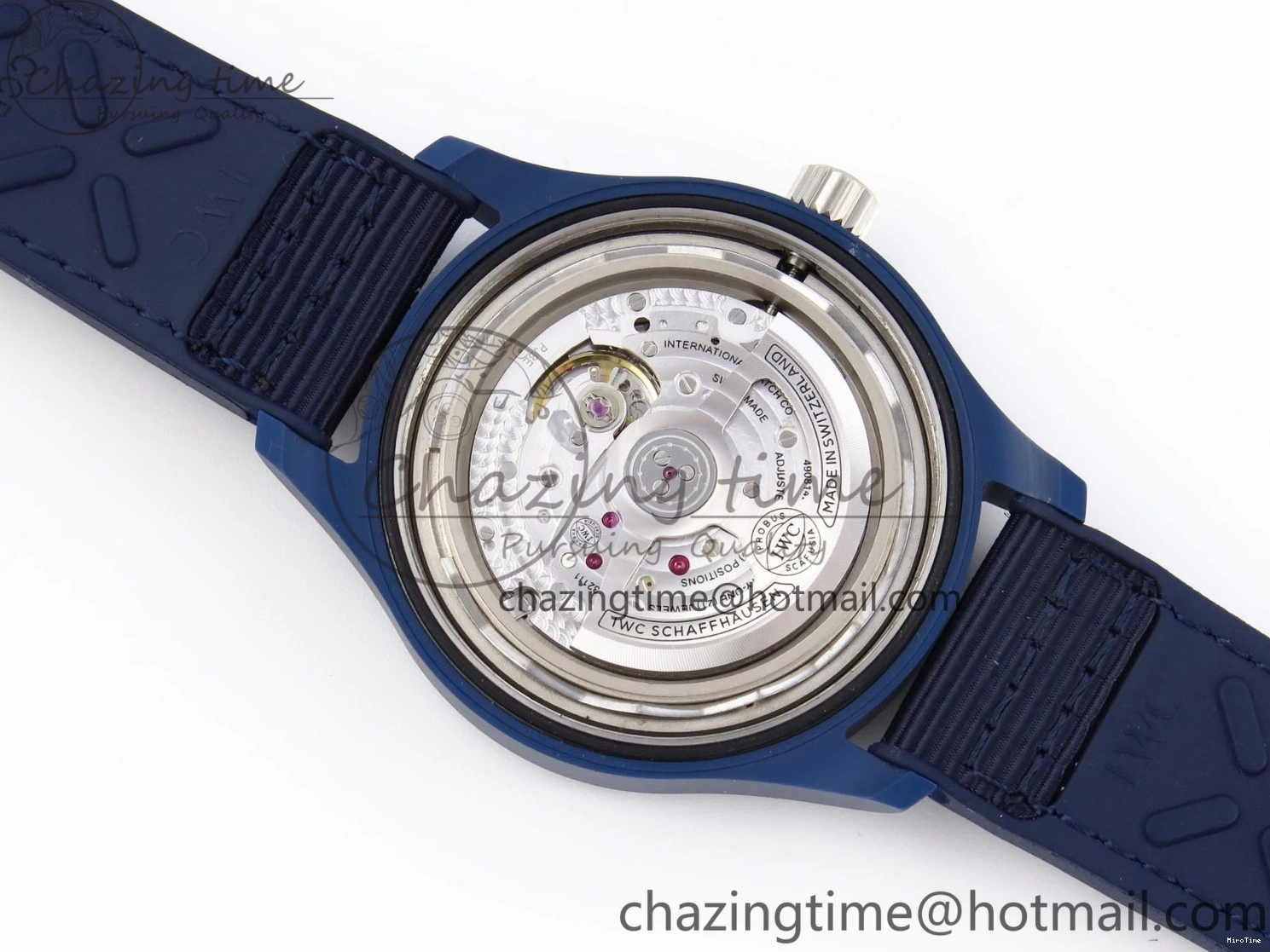 MIROTIME 0418 Original Pilot’s Watch Laureus Blue Ceramic IW328101 ZF 1:1 Best Edition on Blue Nylon Strap A 7027